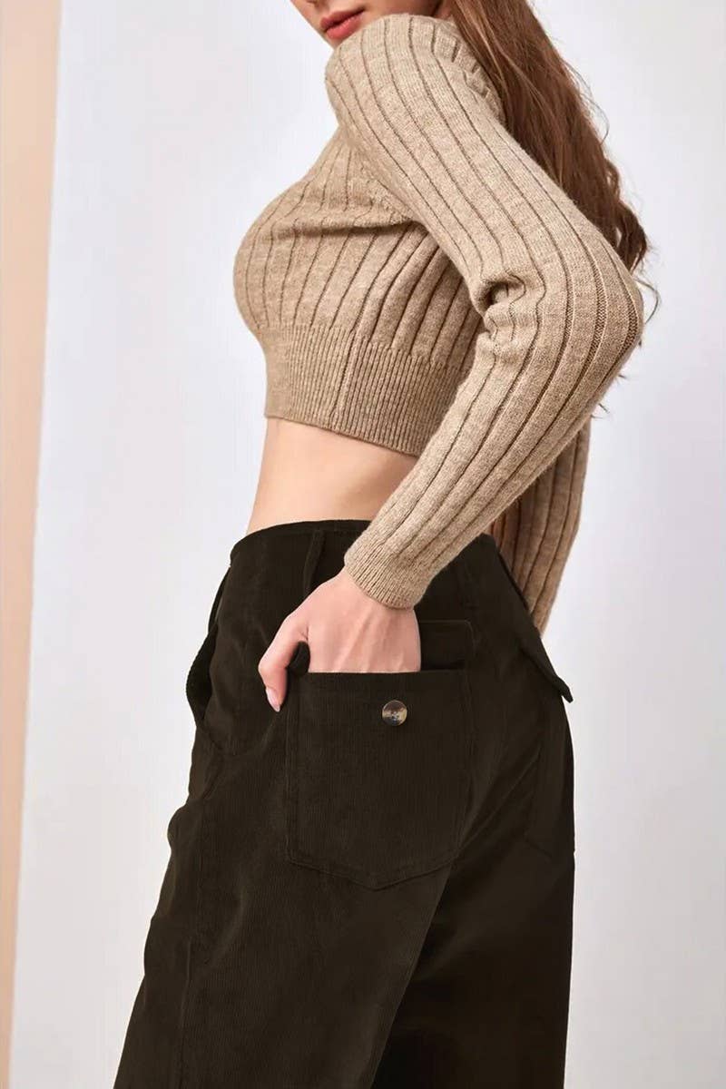 CWBLP01039_SOLID HIGH WAIST STRAIGHT LEG PANTS