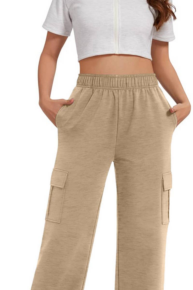 CWBLP1804_CASUAL LOOSE ELASTIC WAIST WIDE LEG PANTS