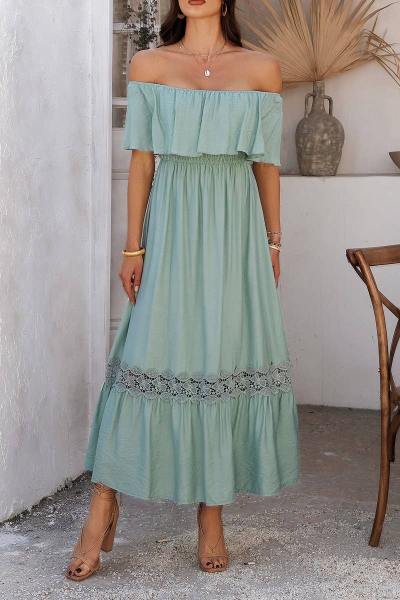 CWDMD5338_SUMMER CASUAL STYLE ONE SHOULDER WAIST DRESS