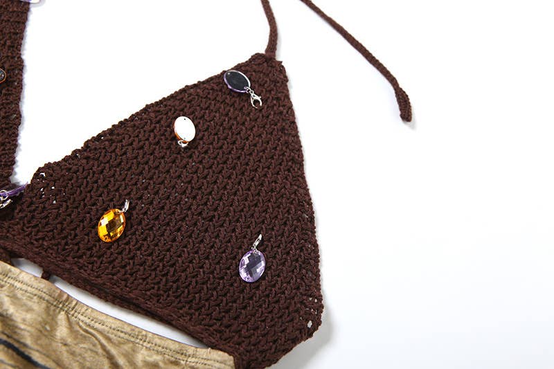 Backless Halter Neck Printed Mini Skirt