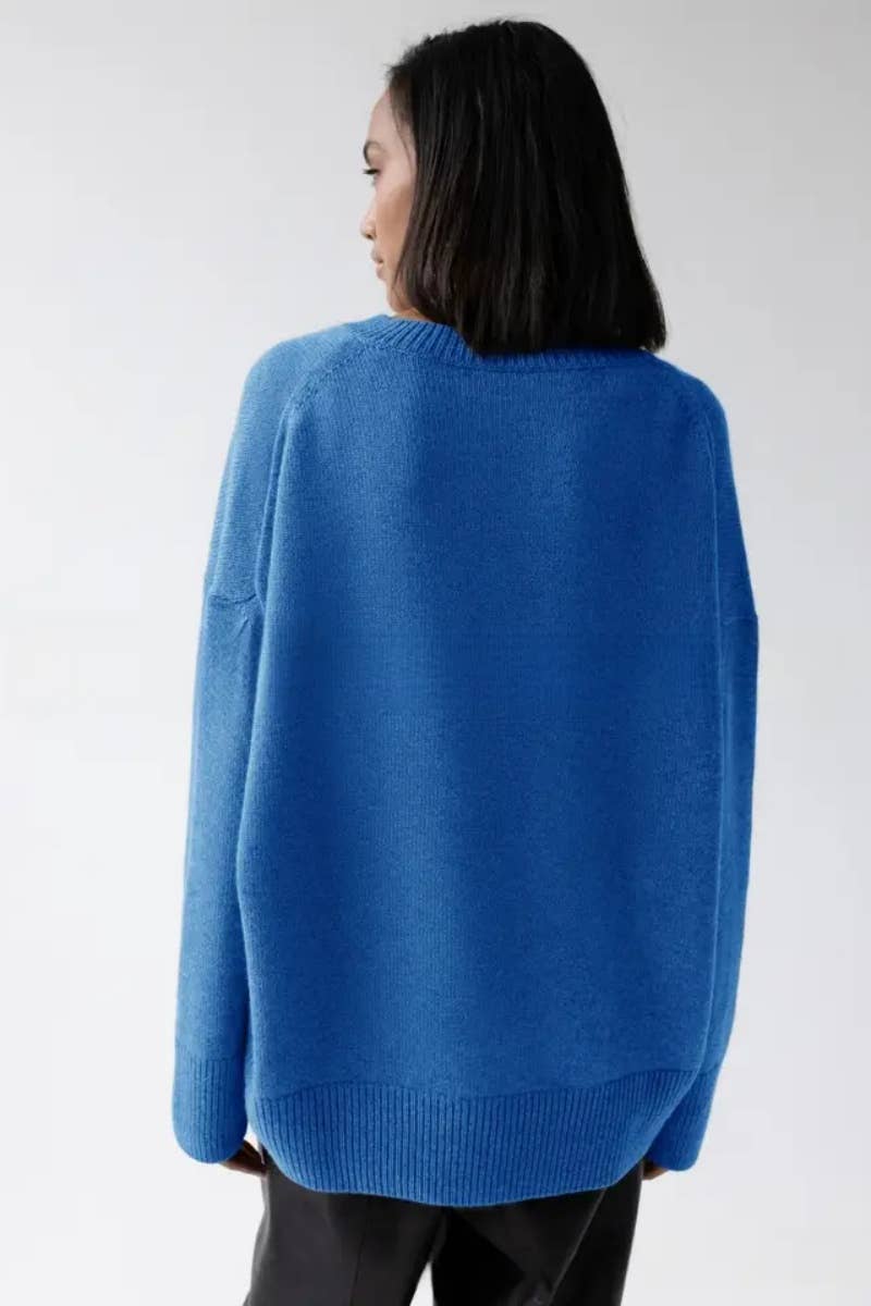 CWOSWL6631_CREW-NECK LONG-SLEEVED SOLID COLOR SWEATER