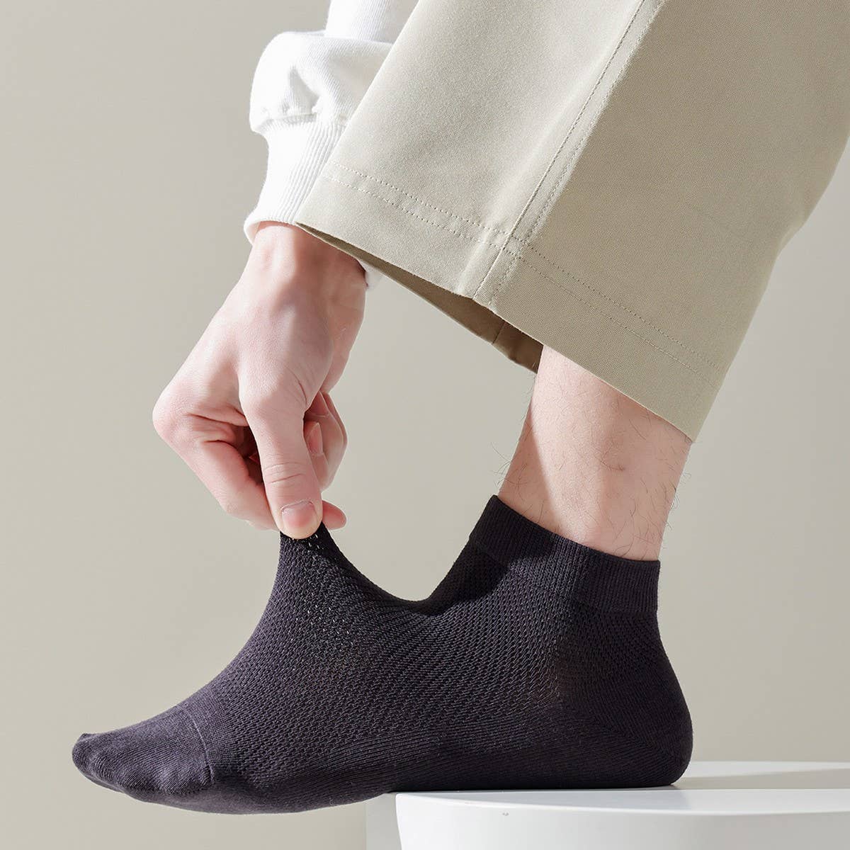 CWMS2451_MEN'S SPRING SIMPLE SUMMER MESH BOAT SOCKS