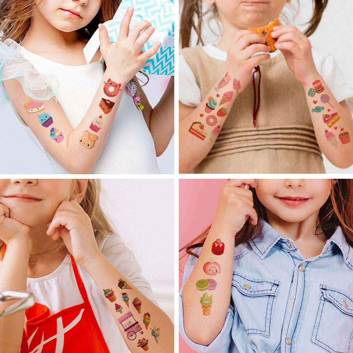 Foodie Tattoo Stickers ? Burger, Cake & Candles
