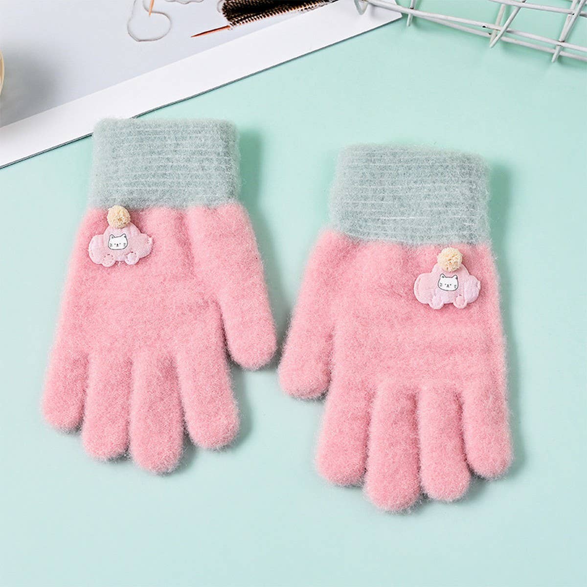 CWAG0284_CARTOON THICK FULL FINGER CHILDREN'S GLOVES