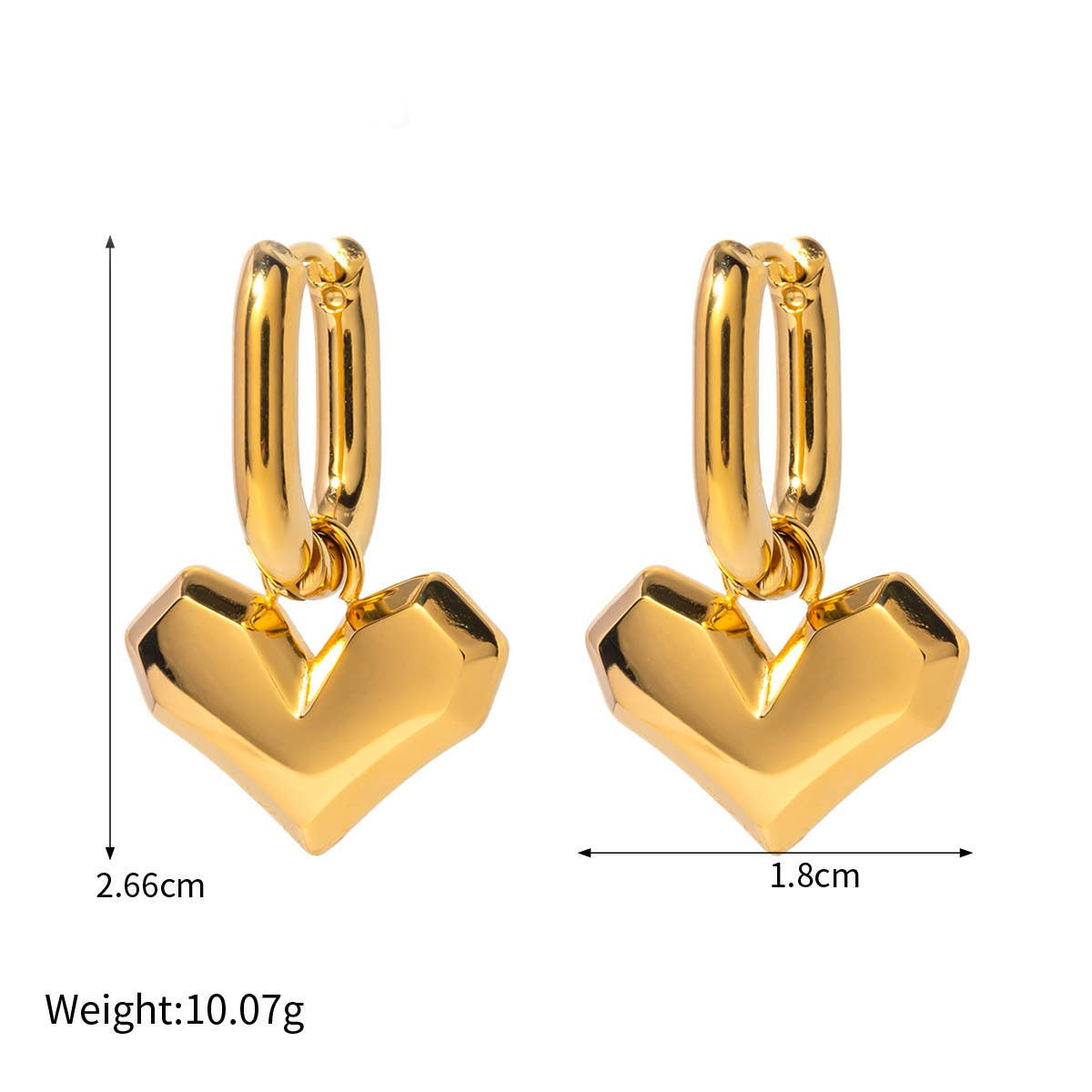 SIMPLE LOVE-SHAPED PENDANT EARRINGS JEWELRY_CWAHA0896