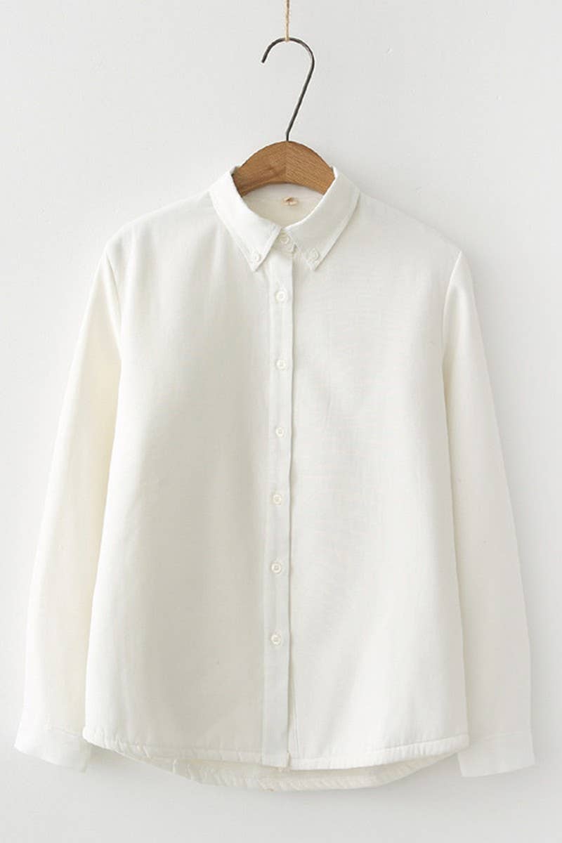 CWTSTL2243_CANDY COLOR PLUSH THICKENED SHIRT BOTTOMING SHIRT