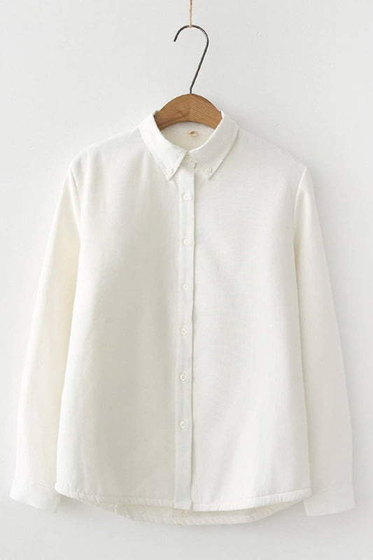 CWTSTL2243_CANDY COLOR PLUSH THICKENED SHIRT BOTTOMING SHIRT