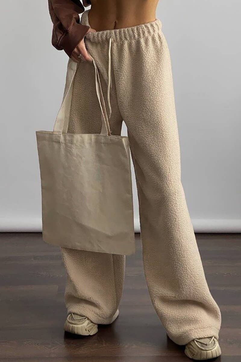 CWBMP0180_AUTUMN WINTER CASUAL PLUSH STRAIGHT LEG PANTS
