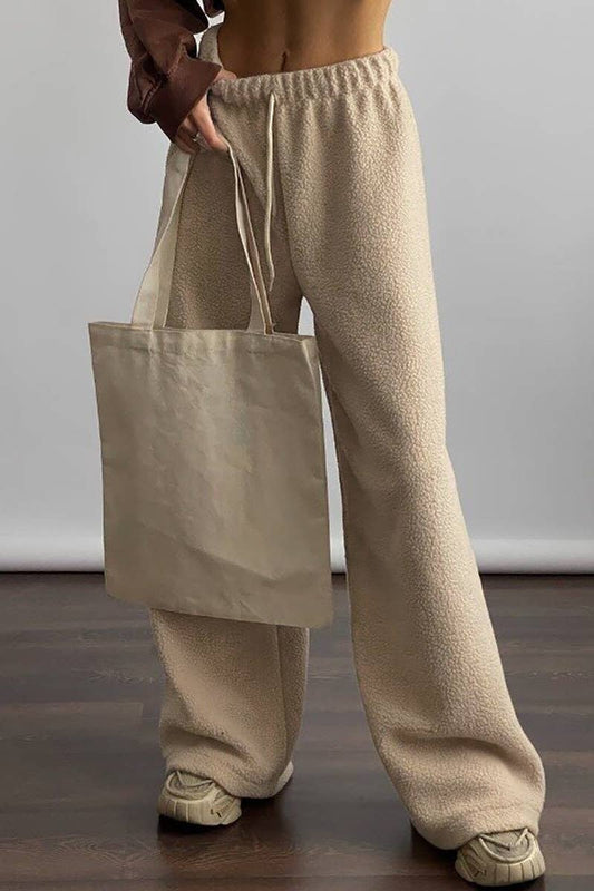 CWBMP0180_AUTUMN WINTER CASUAL PLUSH STRAIGHT LEG PANTS