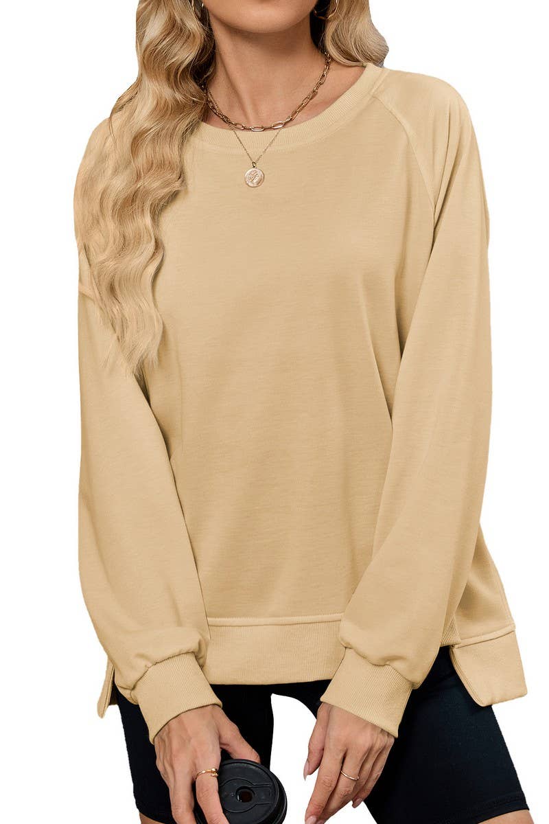 CWTBLL4018_SOLID RIBBED CREW NECK LONG SLEEVE SWEATSHIRT