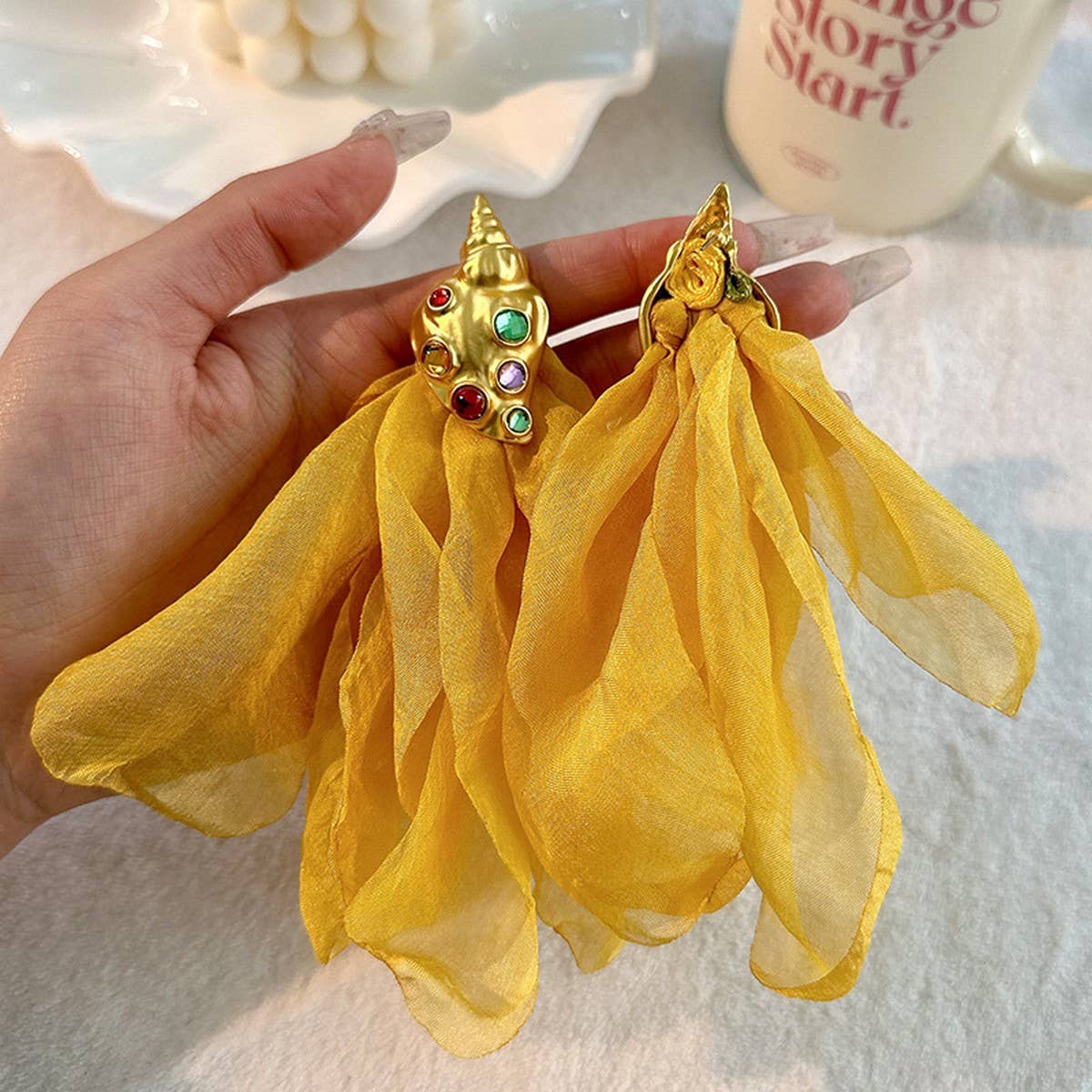 Handmade Floral Seashell Earrings ? Beach Style