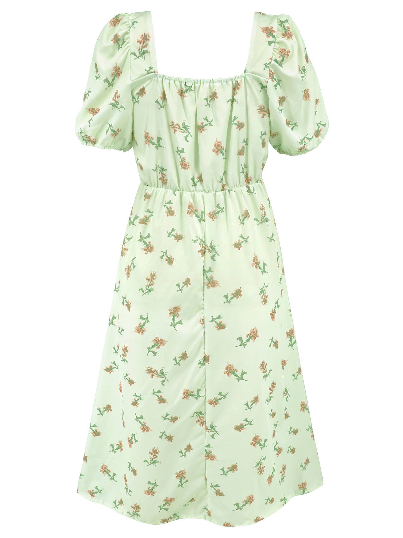 Floral Elegant Lantern Sleeve Dress