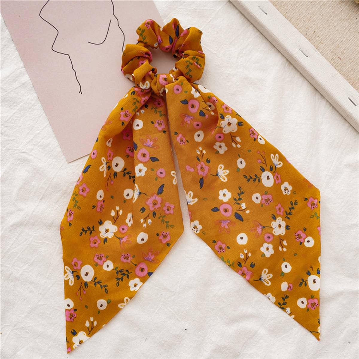 FRESH NEW FLORAL RIBBON HAIR ROPE_CWAHA0846