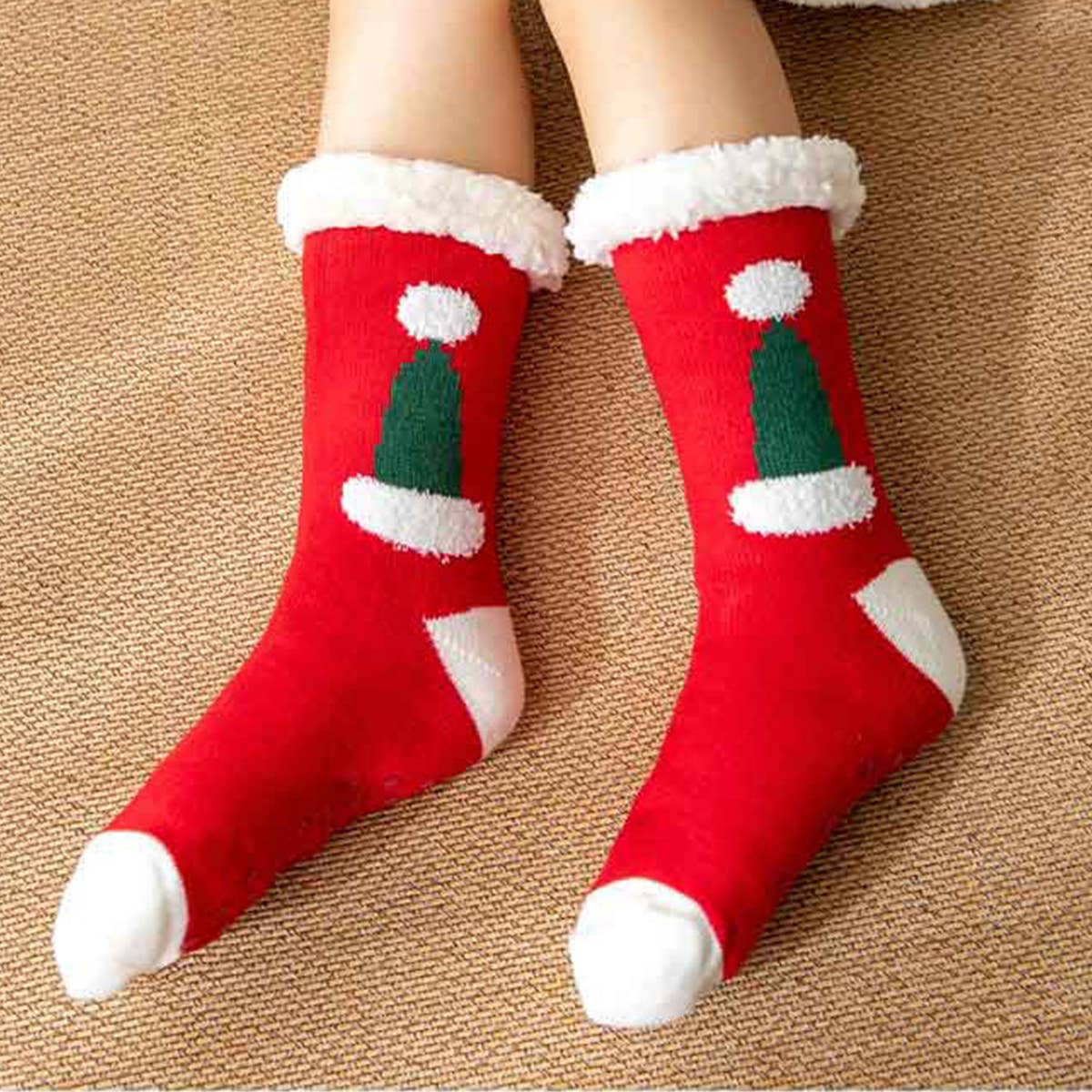 SANTA HAT FUZZY INDOOR SLIPPER SHOES