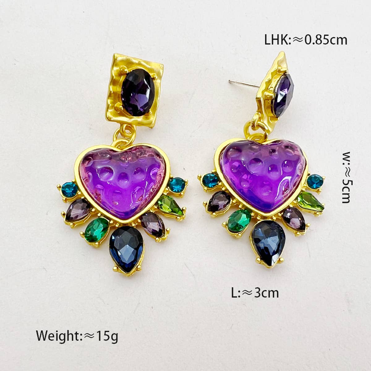 RETRO CLASSIC GLASS EARRINGS_CWAJE1107