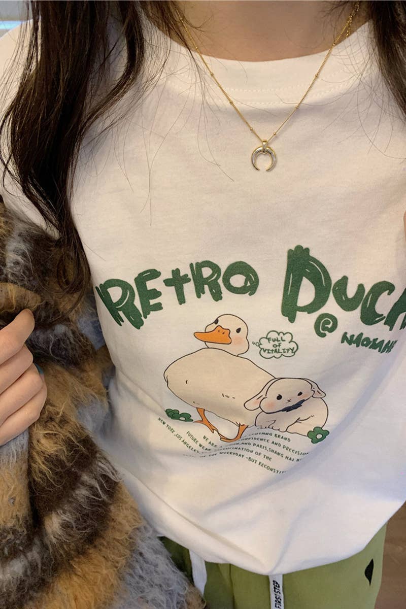 CWTTS0986_CARTOON PRINT CASUAL T SHIRT