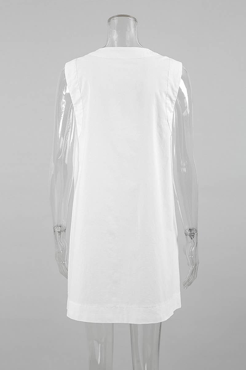 CWSPJ00524_COTTON SLEEVELESS NIGHTDRESS WOMEN DEEP V SHORT