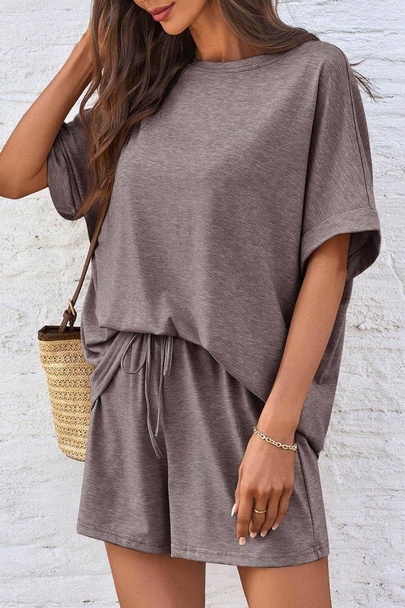 CWSTB2108_CASUAL OVERSIZED TEE AND DRAWSTRING SHORTS SET
