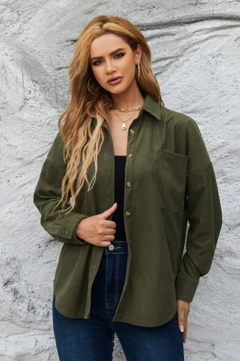 CWTSTL2122_WINTER LOOSE BUTTON-UP LONG-SLEEVED SHIRT TOPS