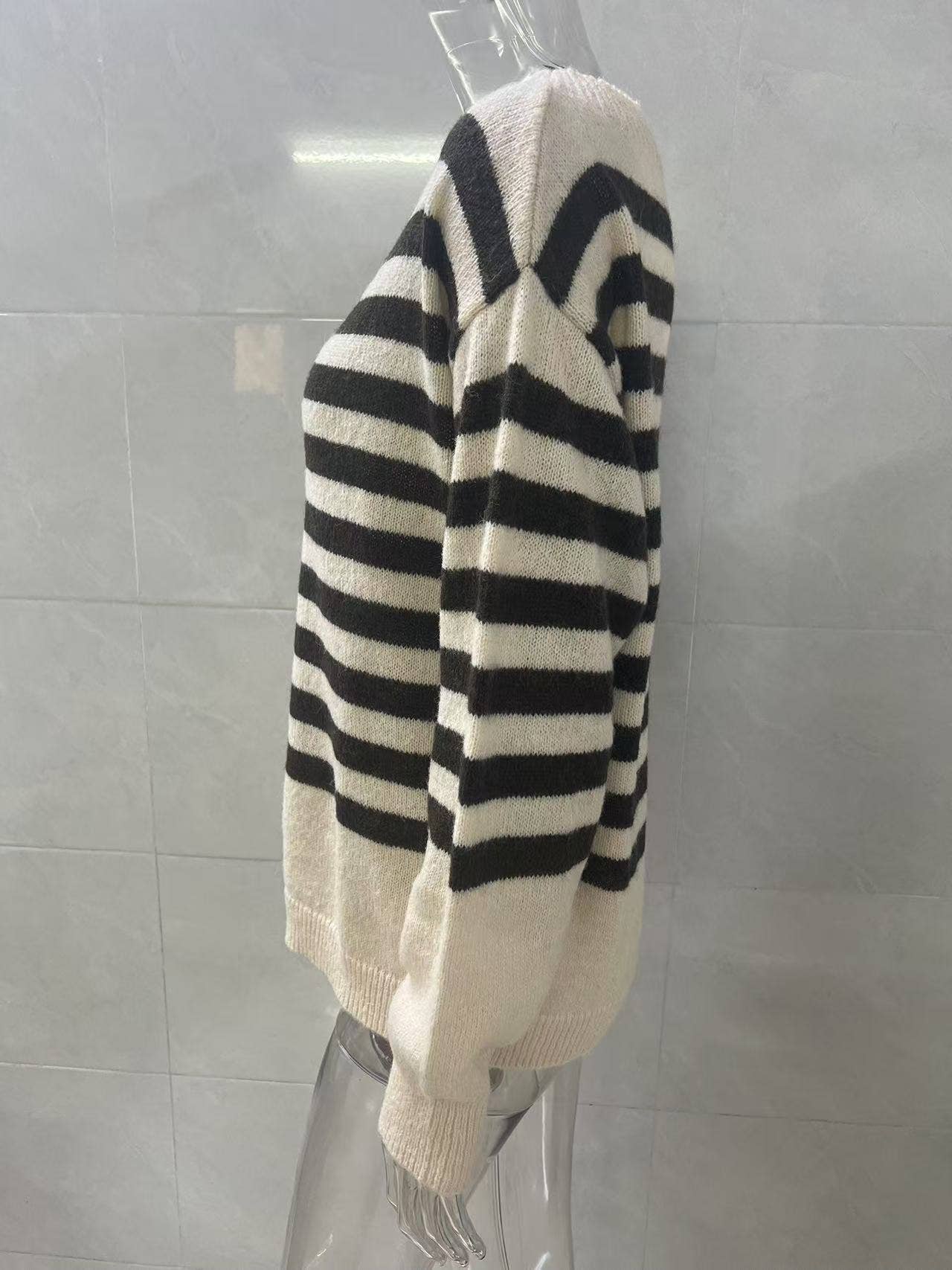 Casual, loose and laid-back striped sweater