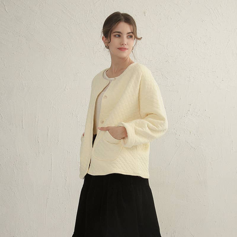 Diamond-shaped double-sided cotton jacket