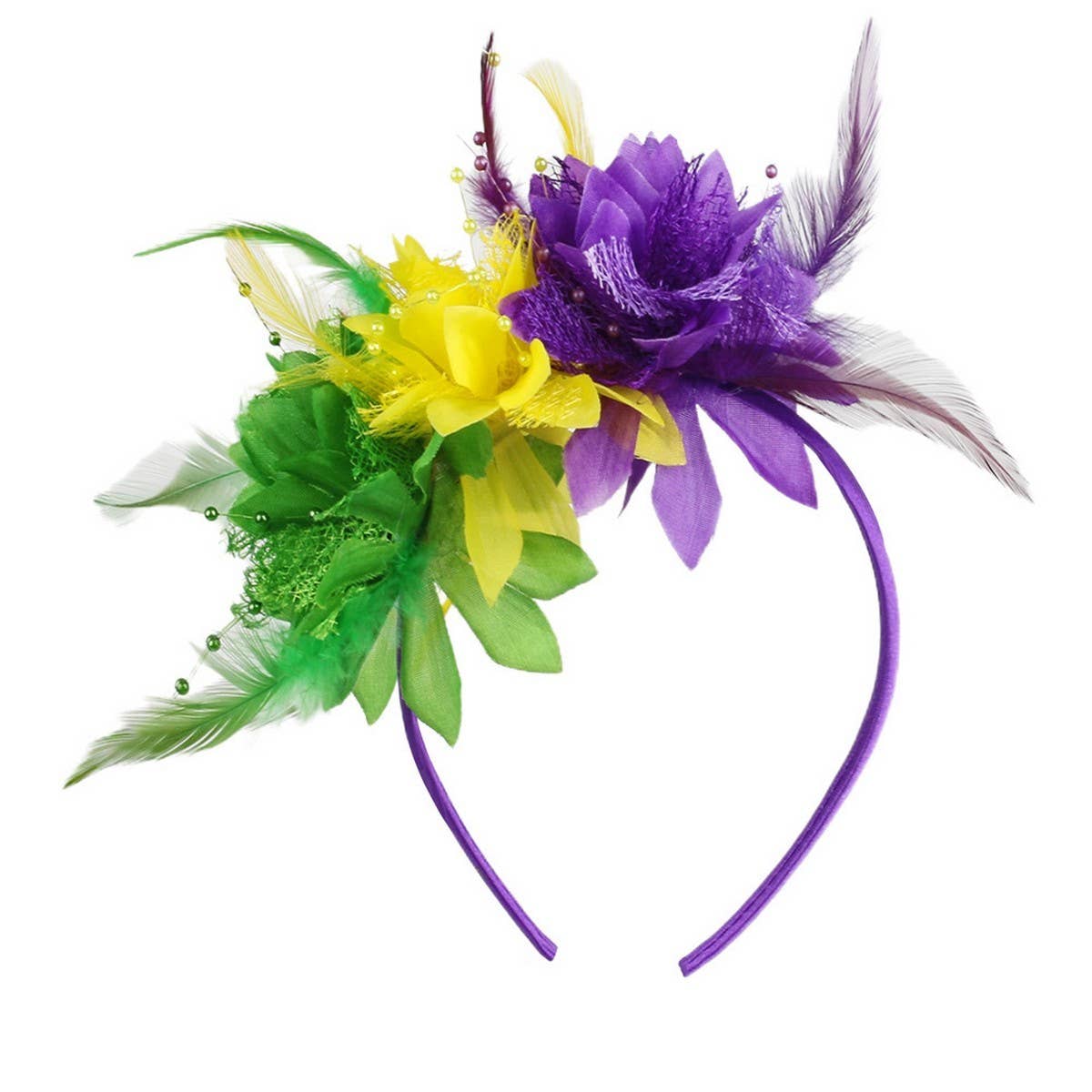 CWAHA07153_FEATHER FLOWER HEADBAND FOR  PERFORMANCE