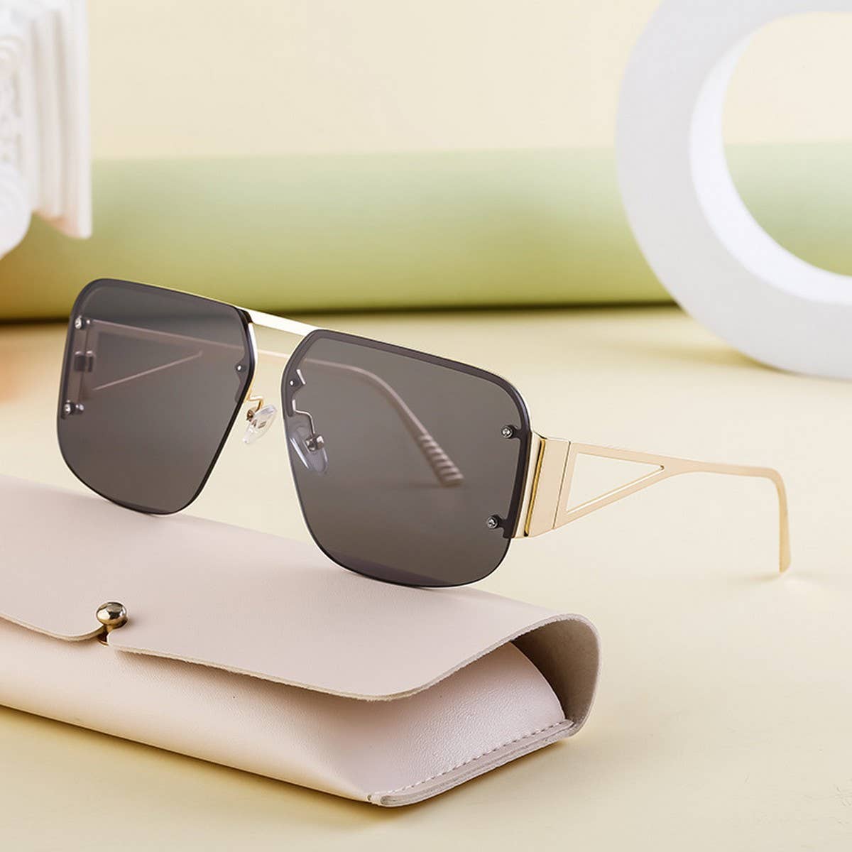 SQUARE CUT EDGE RIMLESS SUNGLASSES_CWASG0684