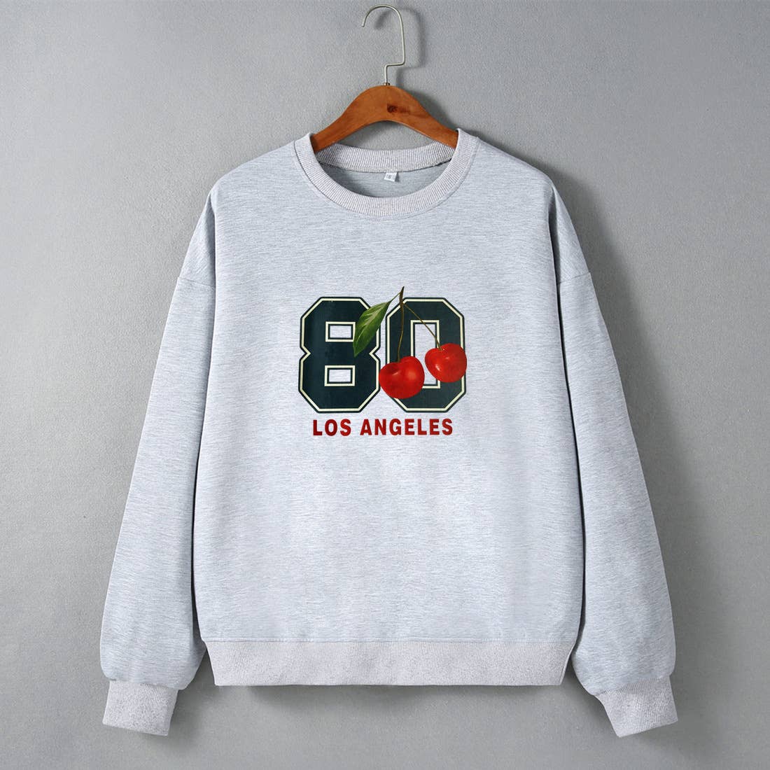 DROP SHOULDER LOOSE CREW NECK LONG SLEEVE HOODIE