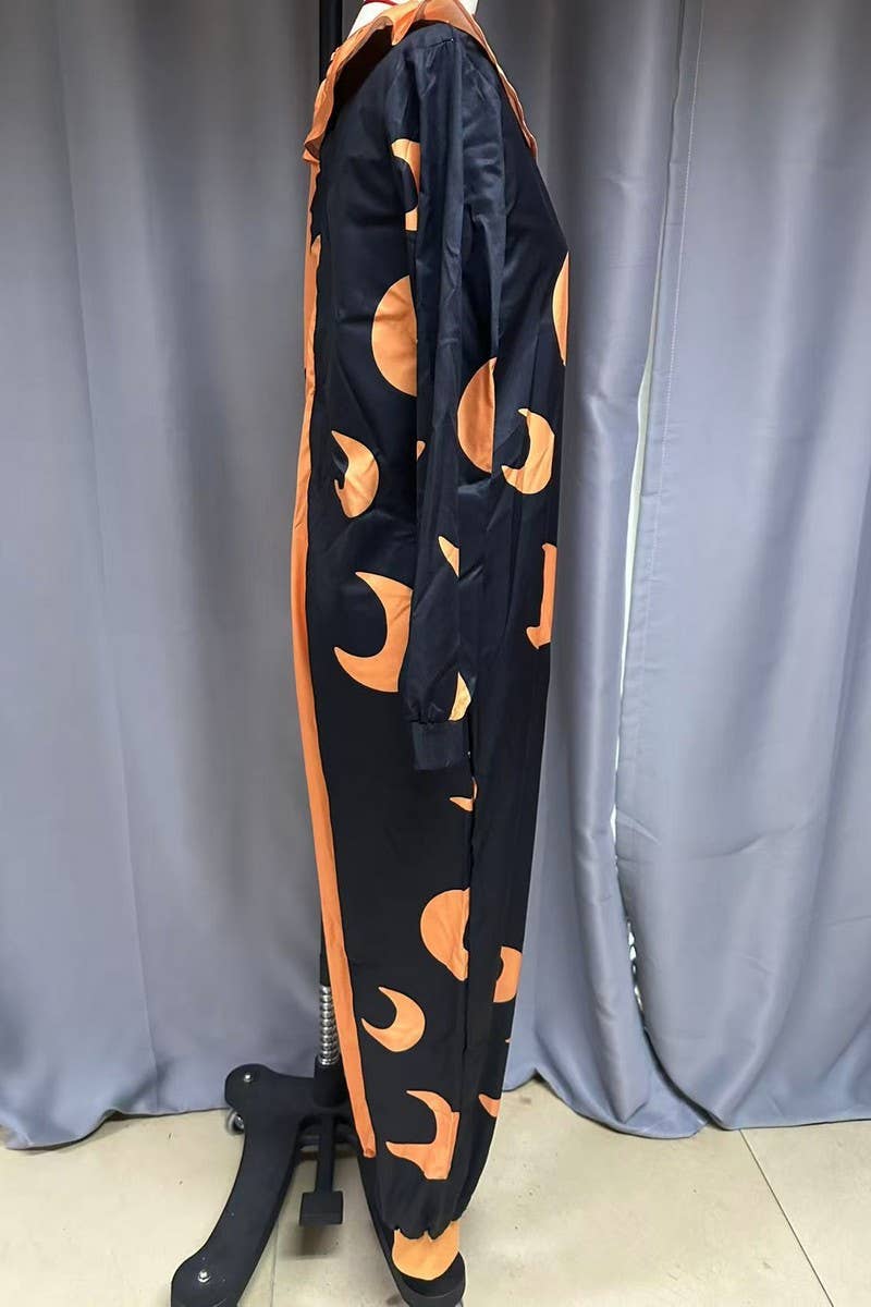 CWSJS00302_HALLOWEEN COSTUME PRINTED LONG-SLEEVED JUMPSUIT