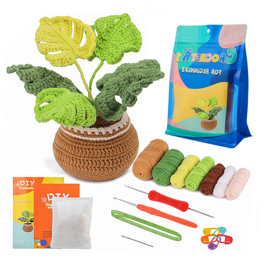HANDMADE DIY MONSTERA DOLL CROCHET MATERIAL PACK