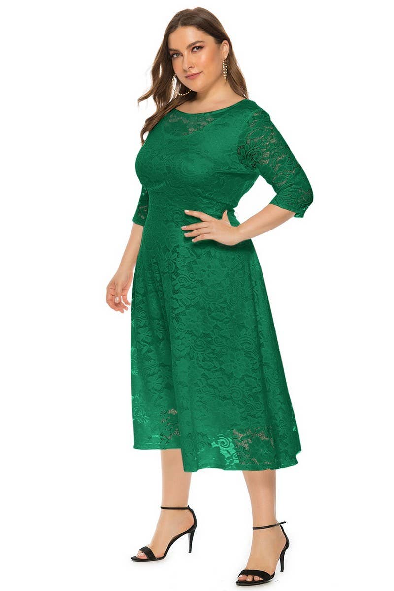 CWDMD3207_PLUS SIZE LACE POCKET EVENING GOWN DRESS