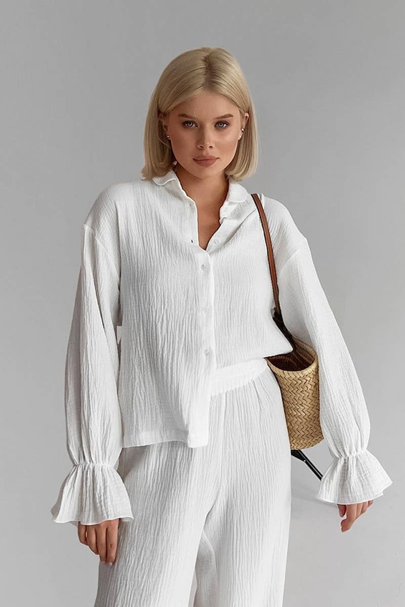 CWSPJ0289_LOOSE COTTON LONG-SLEEVED TROUSERS PAJAMAS SET