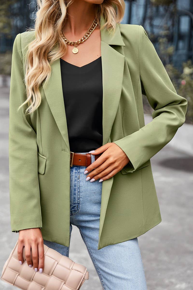 CWOBL00217_SOLID COLLARED CASUAL BLAZER JACKET