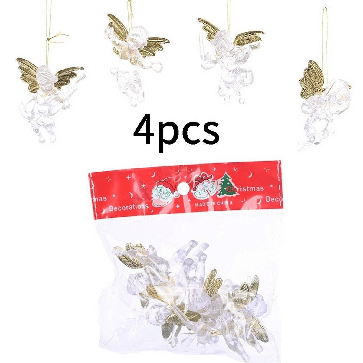 CWMM10182_CLEAR ANGEL HANGING ORNAMENTS FOR CHRISTMAS TREE