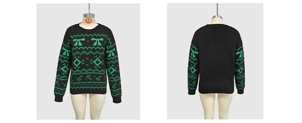 Christmas snowflake jacquard knitted sweater