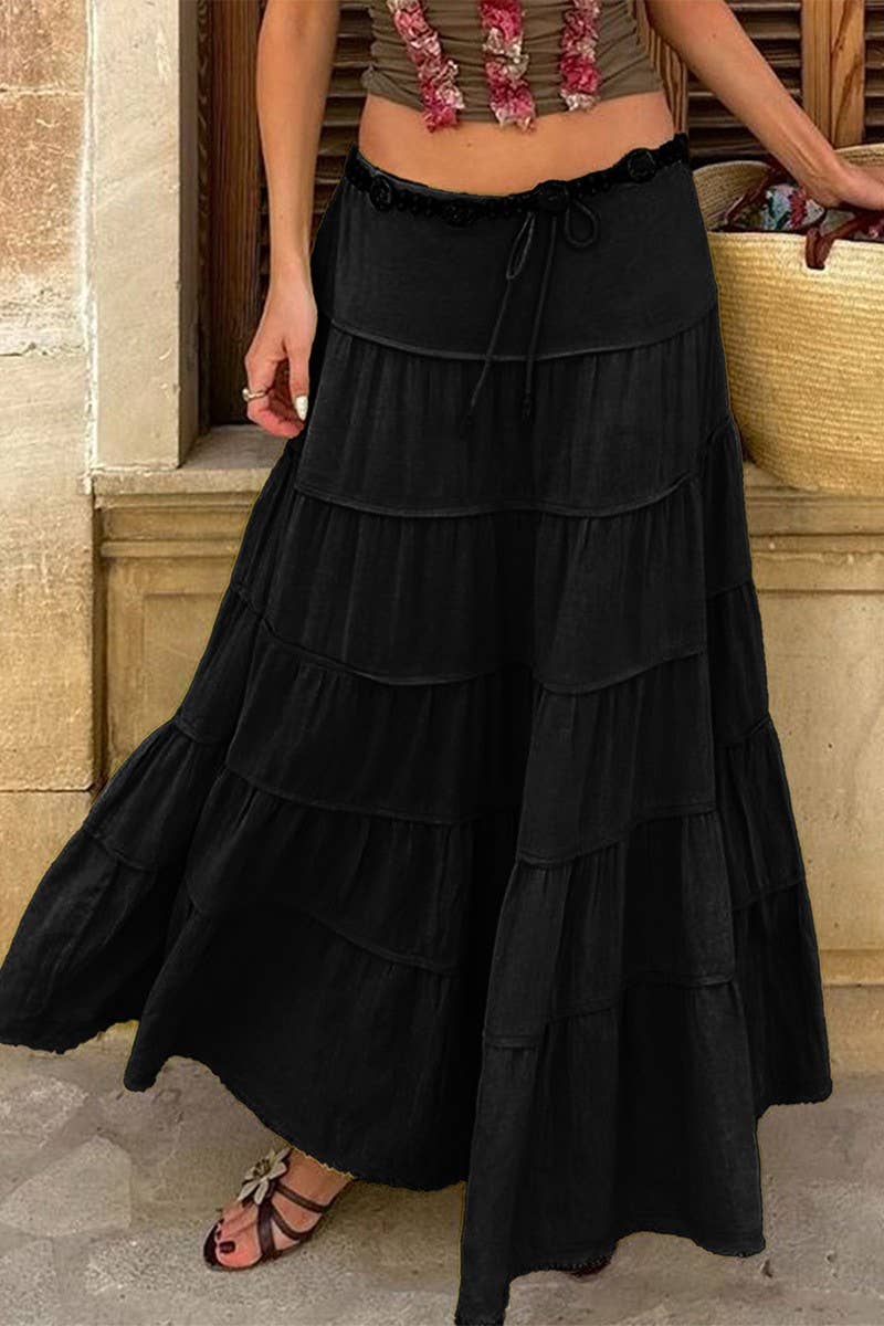 CWBLS0512_SUMMER HOLIDAY CASUAL STYLE A-LINE CAKE SKIRT