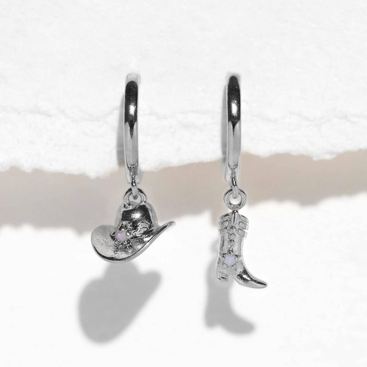 Cowboy boots hat pendant earrings