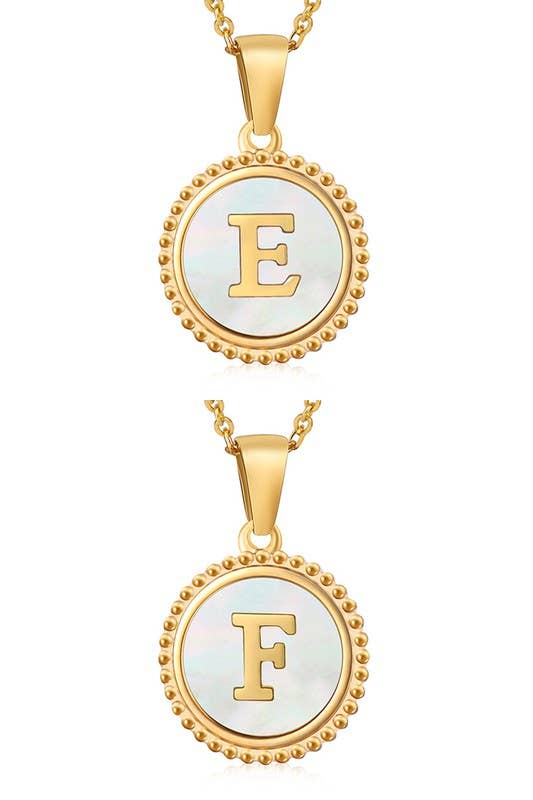 SIMPLE ROUND ALPHABET INITIALS PENDANT NECKLACE_CWAJE215