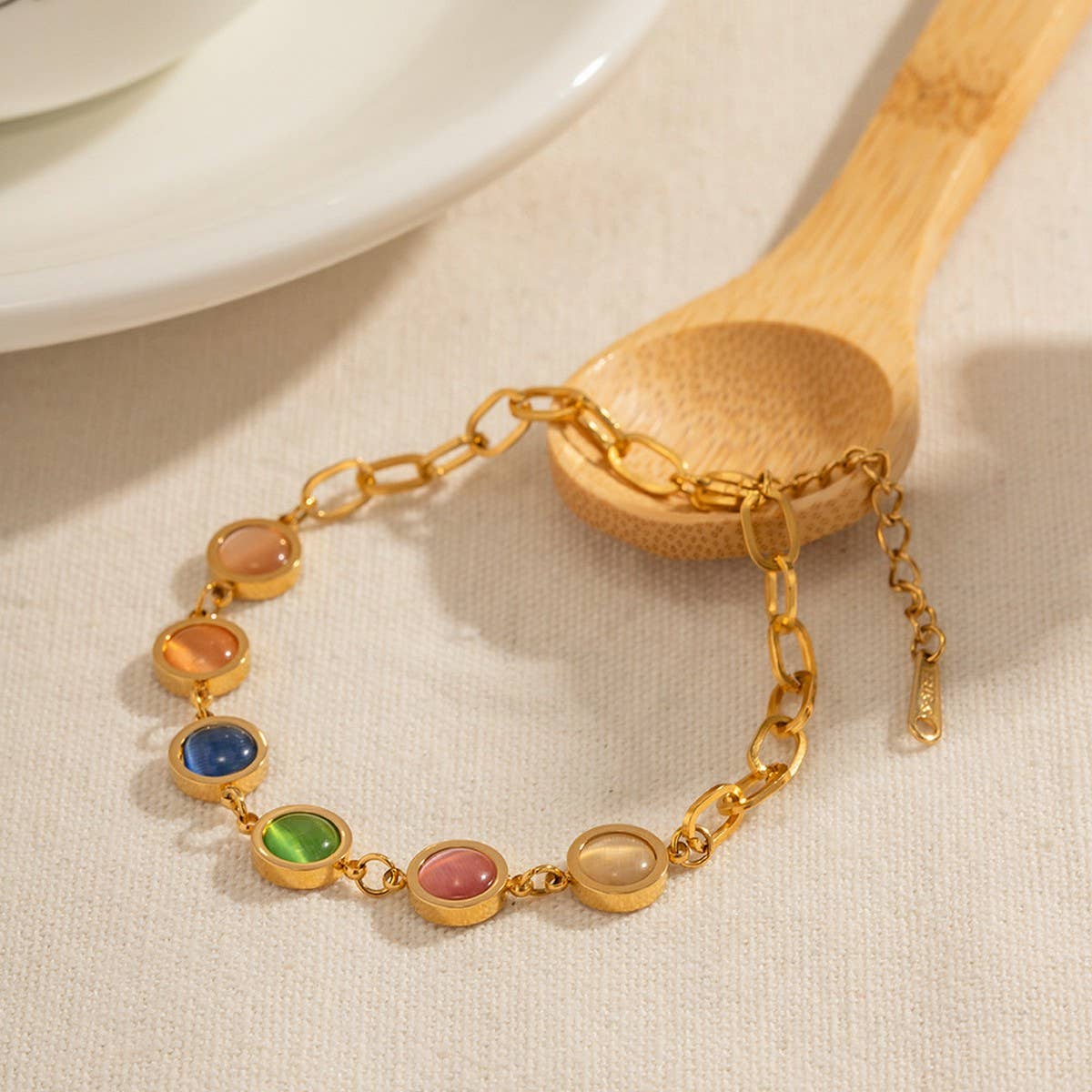 FASHION NATURAL STONE FANTASY CAT'S EYE BRACELET_CWAJE1901