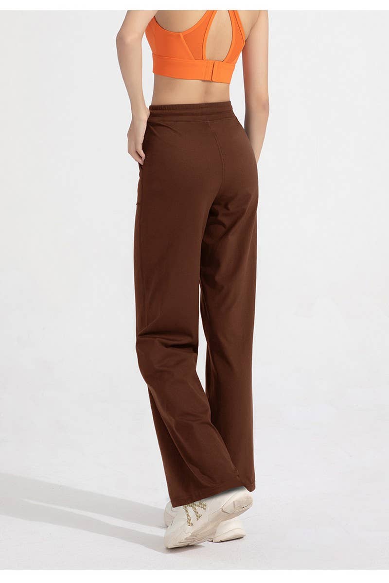 CWBLP1509_HIGH WAIST LOOSE POCKET WIDE LEG YOGA PANTS