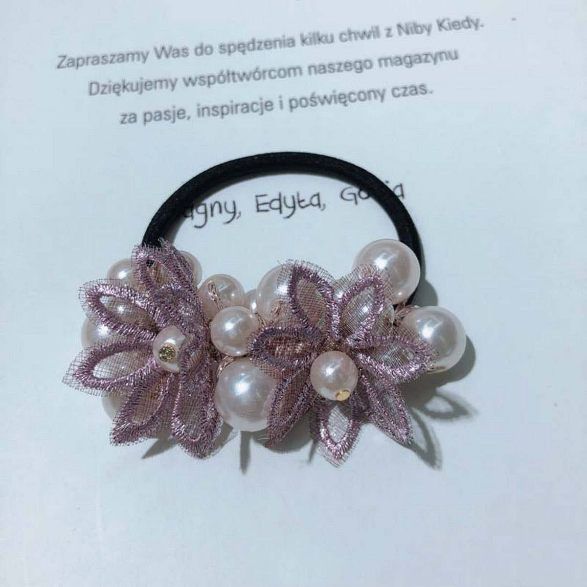 Cute Daisy Pearl Hair Tie Handmade Braided