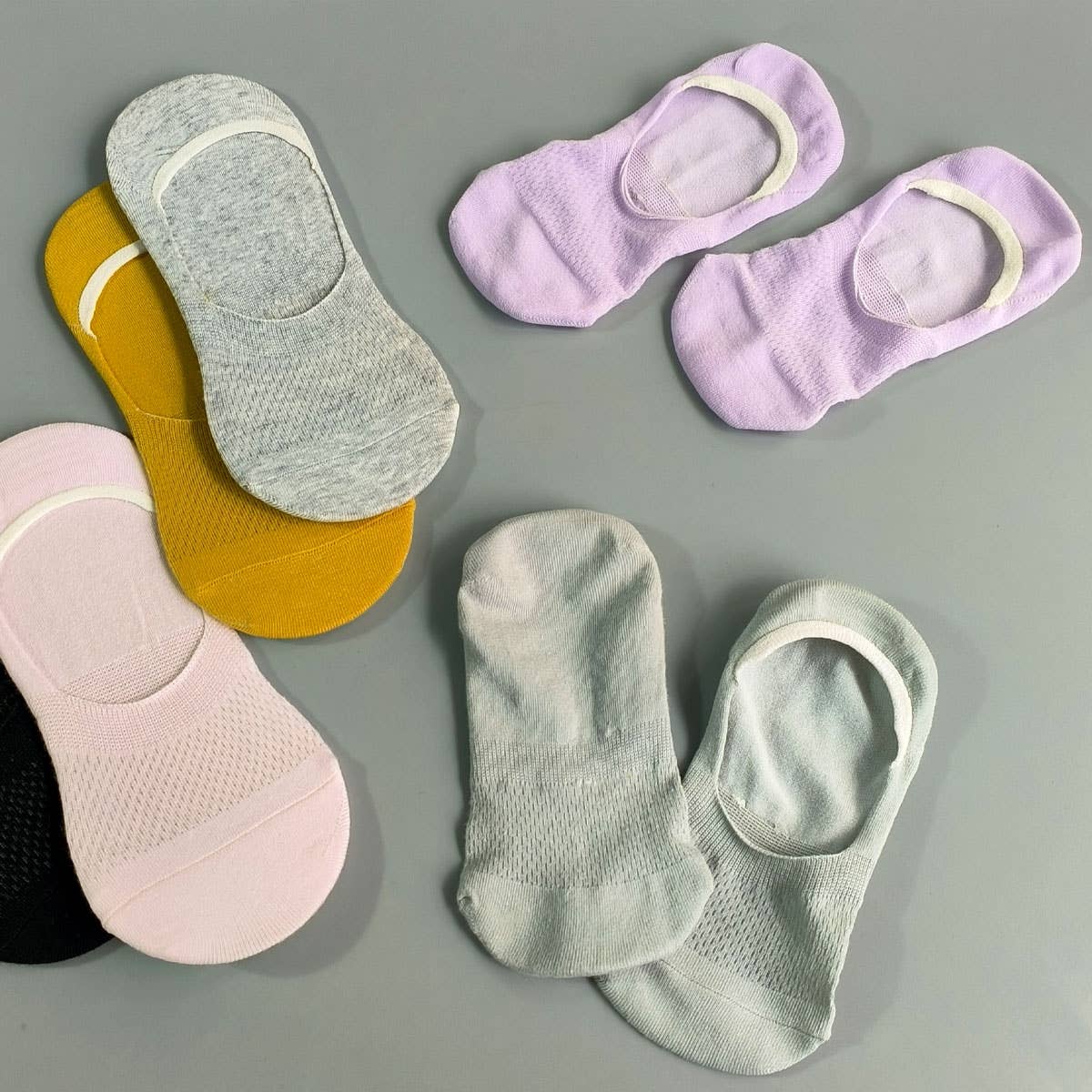 Mesh  Solid No Show Socks For Breathable Summer