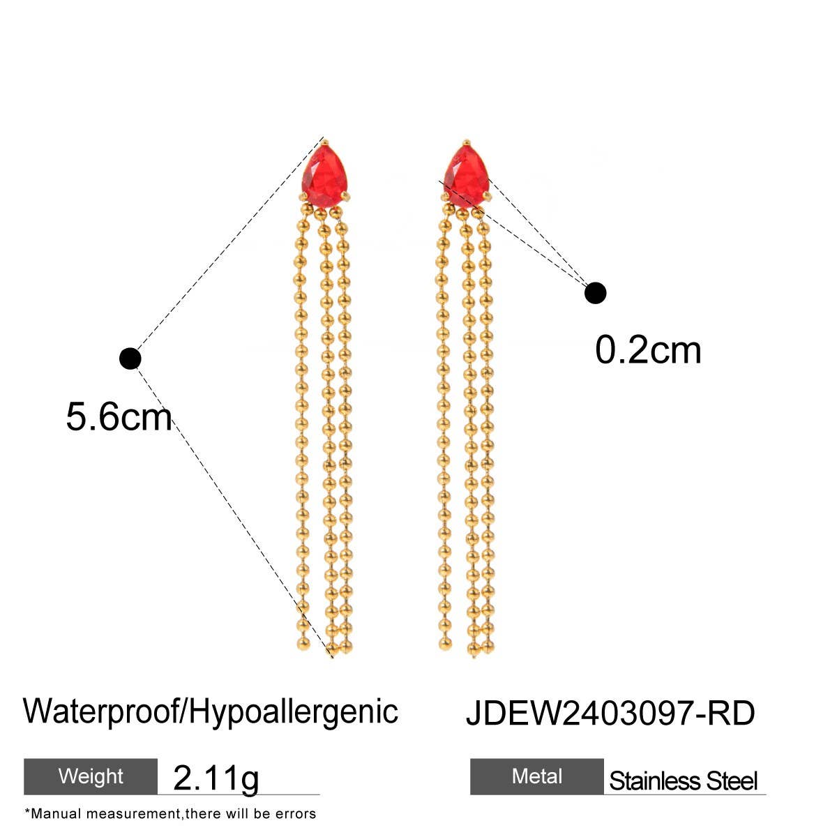 ELEGANT TEARDROP SHAPED TASSEL EARRINGS