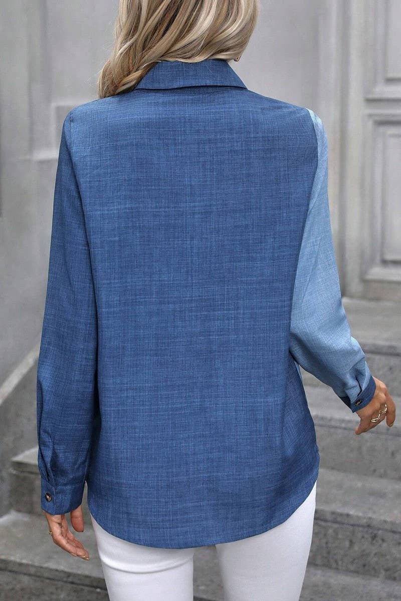 CWTTS1381_SPRING AND SUMMER SINGLE BREASTED LAPEL SHIRT