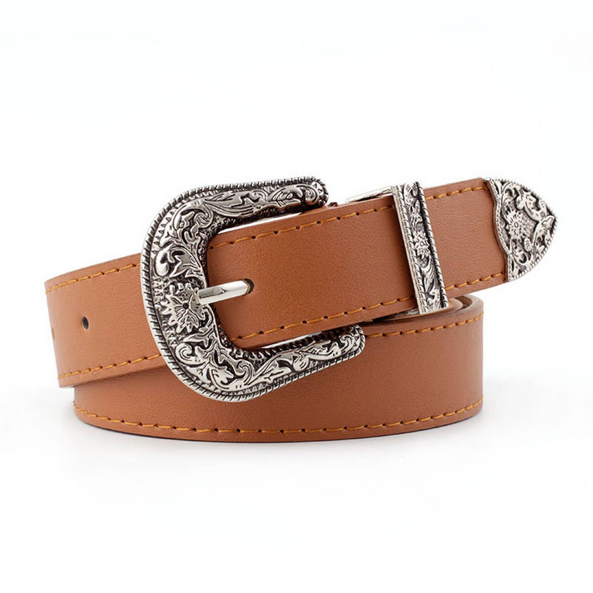 CWABE0872_VINTAGE CARVED CASUAL BELT