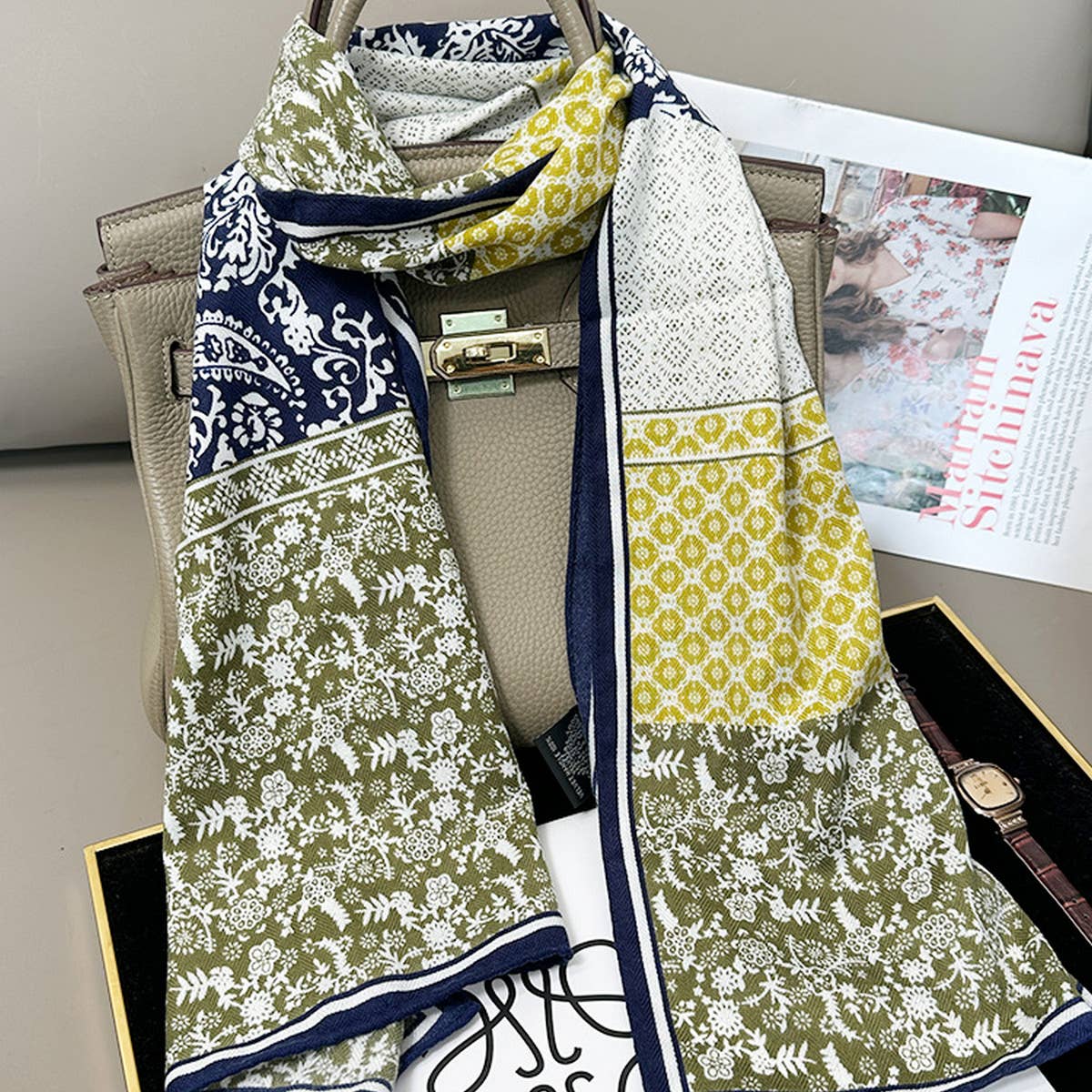 Vintage Multi-Functional Silk Scarf for Women