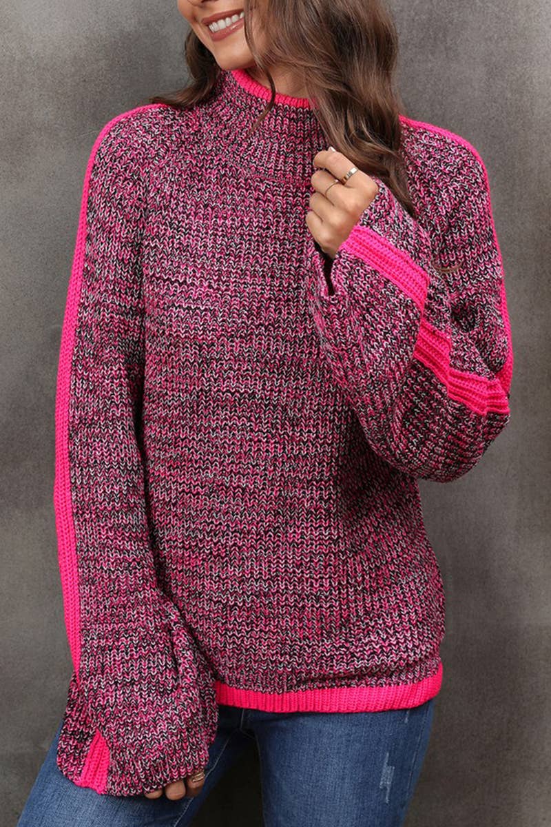 CWOSWL1705_Turtle Neck Long Sleeve Pullover Sweater