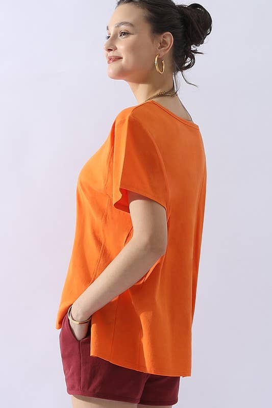 CWTTS691_LOOSE FIT ROUND NECK SHORT SLEEVE T SHIRT TOP