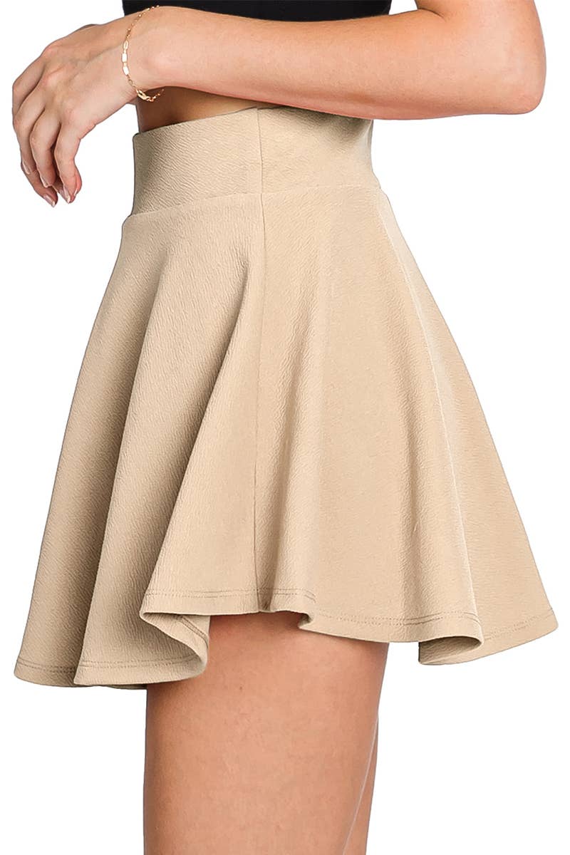 CWBSS105_High Waisted Skirt Mini A-Line Flared Skater Skirt