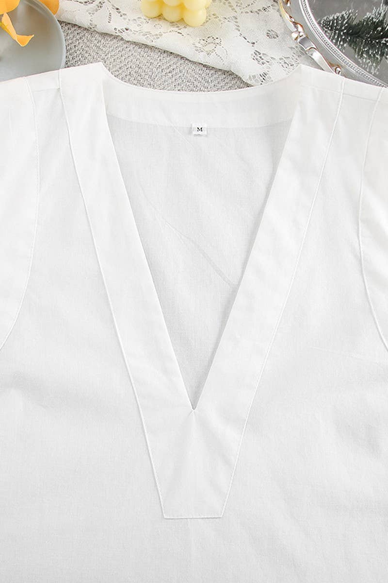 CWSPJ00524_COTTON SLEEVELESS NIGHTDRESS WOMEN DEEP V SHORT